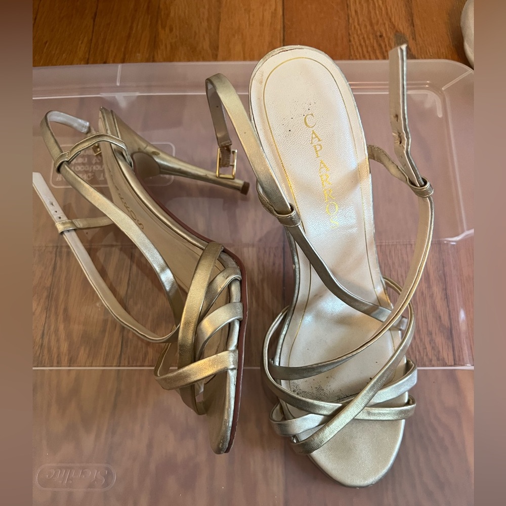 Gold Wedding Shoes | size 10 | 3” heels